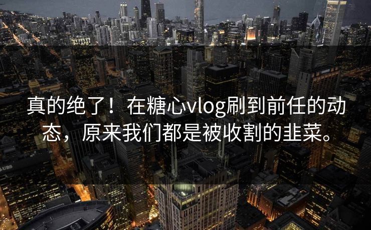 真的绝了！在糖心vlog刷到前任的动态，原来我们都是被收割的韭菜。
