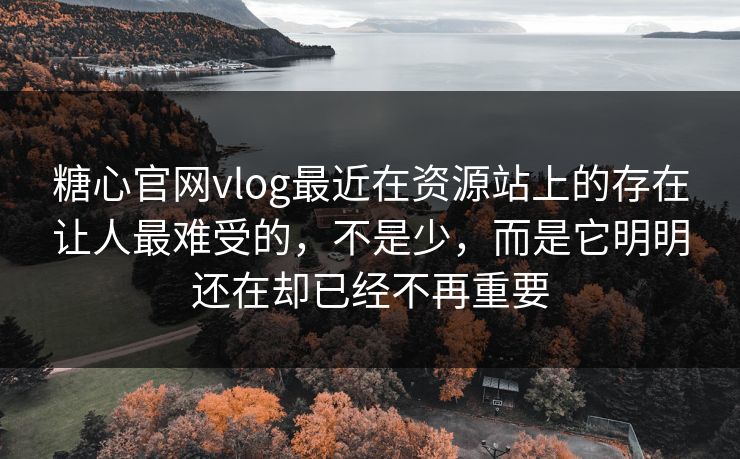 糖心官网vlog最近在资源站上的存在让人最难受的，不是少，而是它明明还在却已经不再重要