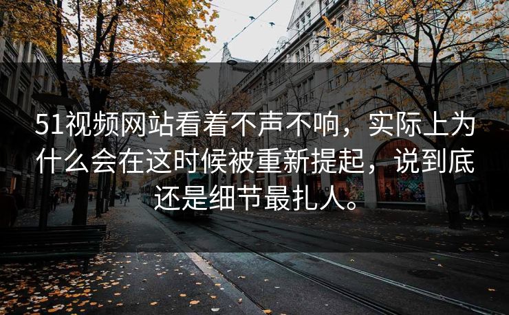 51视频网站看着不声不响，实际上为什么会在这时候被重新提起，说到底还是细节最扎人。