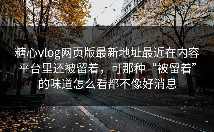 糖心vlog网页版最新地址最近在内容平台里还被留着，可那种“被留着”的味道怎么看都不像好消息
